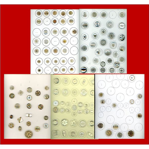 A BOX LOT OF 5 CARDS OF BUTTONS