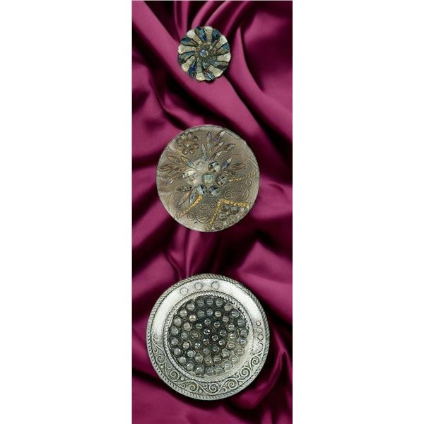 A SMALL CARD OF DIVISION ONE CZECH GLASS BUTTONS