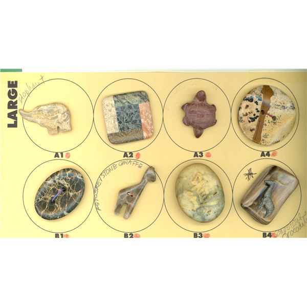 A SMALL CARD OF DIVISION THREE STONE BUTTONS