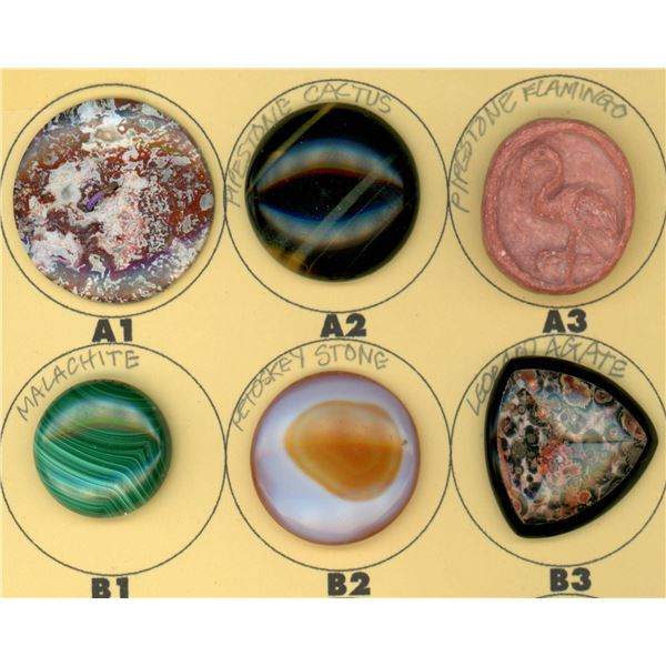 A PARTIAL CARD OF DIVISION 1 & 3 GEMSTONE BUTTONS