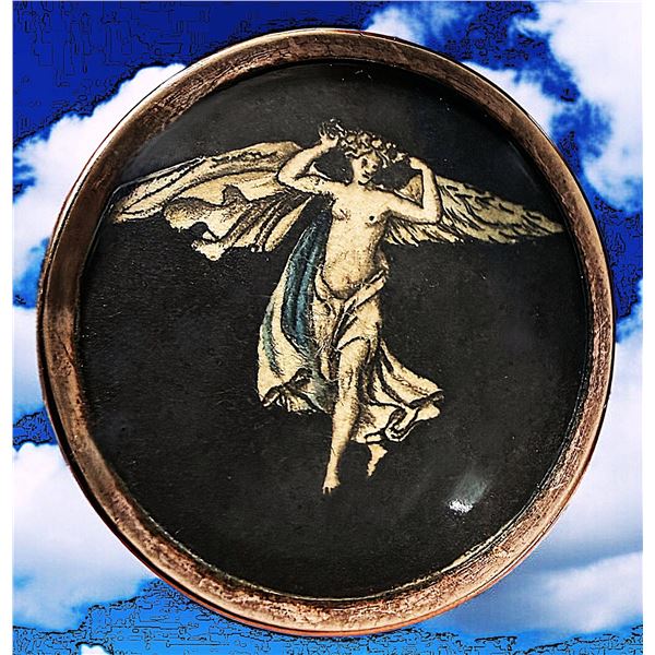 AN EXCEPTIONAL HAND COLORED DIVISION ONE FIGURAL BUTTON