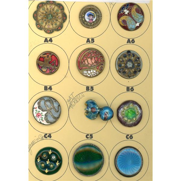 A SMALL CARD OF DIVISI0N ONE ENAMEL BUTTONS