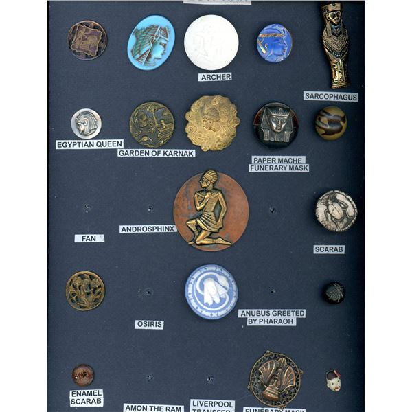 A CARD OF DIVISION 1 & 3 HEADS AND FIGURE BUTTONS