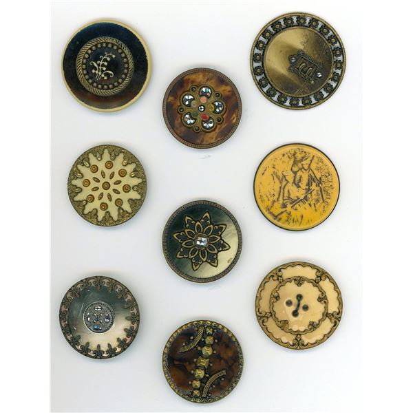 A SMALL CARD OF DIVISION ONE CELLULOID BUTTONS