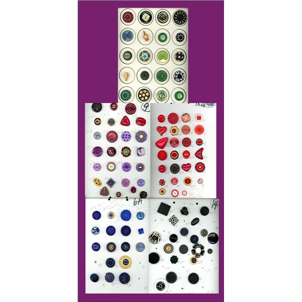 A BOX LOT OF 5 CARDS OF BUTTONS