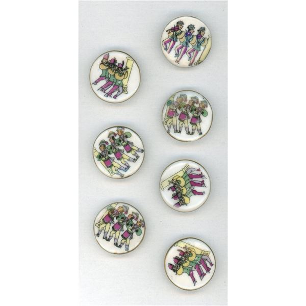 A SMALL CARD OF STUDIO ARTIST CERAMIC BUTTONS