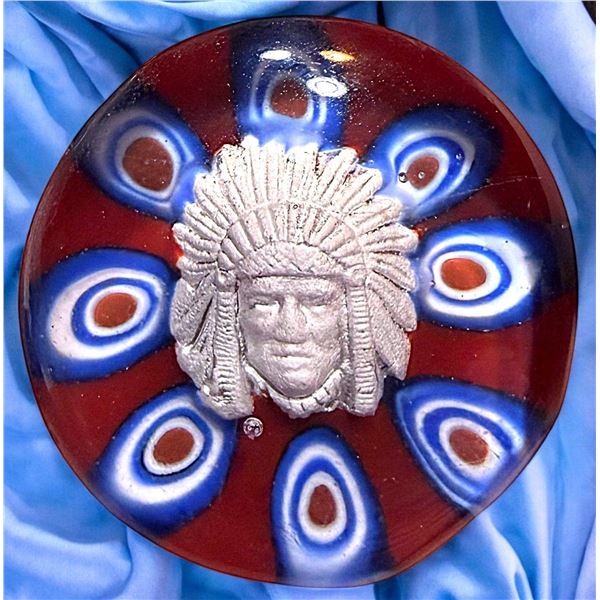 A DIVISION THREE STUDIO ARTIST PAPERWEIGHT BUTTON