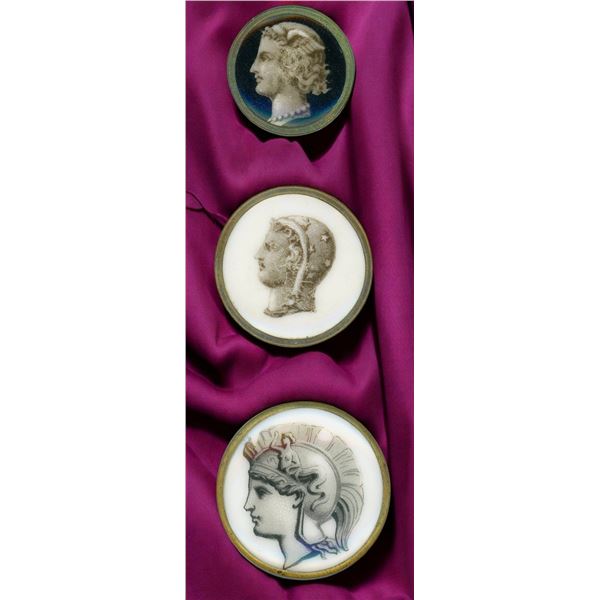 A SMALL CARD OF DIVISION  ONE PORCELAIN BUTTONS