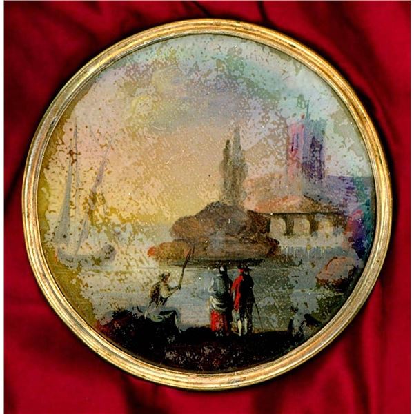 A DIVISION ONE UNDER GLASS SCENIC BUTTON