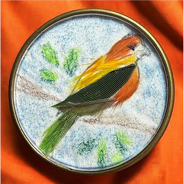 A DIVISION ONE NATURAL MATERIAL UNDER GLASS BUTTON