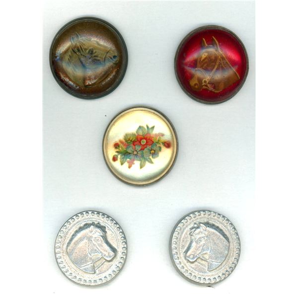 A SMALL CARD OF HORSE BRIDAL ROSETTES