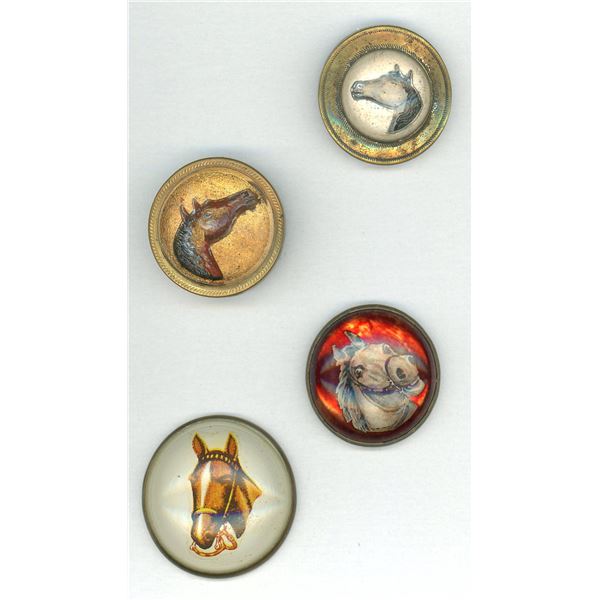 A SMALL CARD OF HORSE BRIDAL ROSETTES