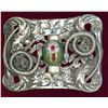 Image 1 : A DIVISION ONE SILVER AND GLASS BUCKLE
