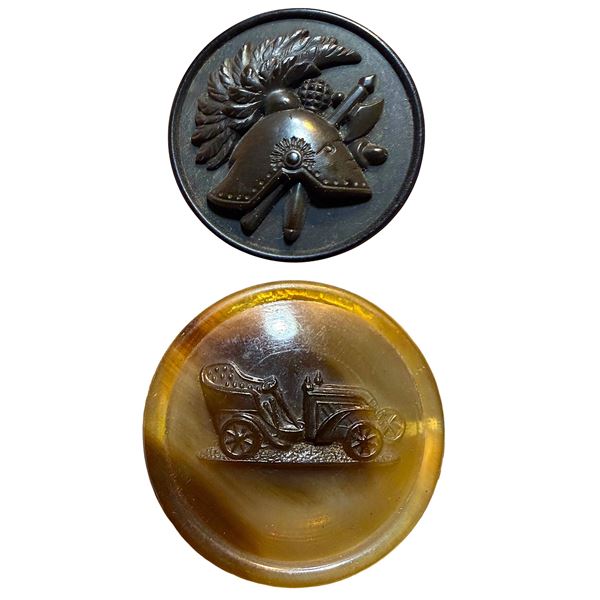 A SMALL CARD OF DIVISION ONE OTHER MATERIAL BUTTONS