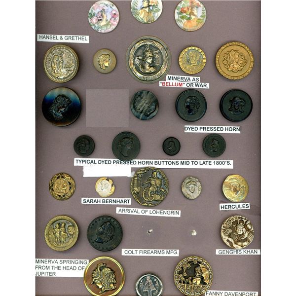 A CARD OF DIVISION 1 & 3 HEADS AND FIGURE BUTTONS