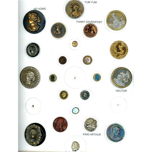 A CARD OF DIVISION ONE FIGURAL 8UTTONS