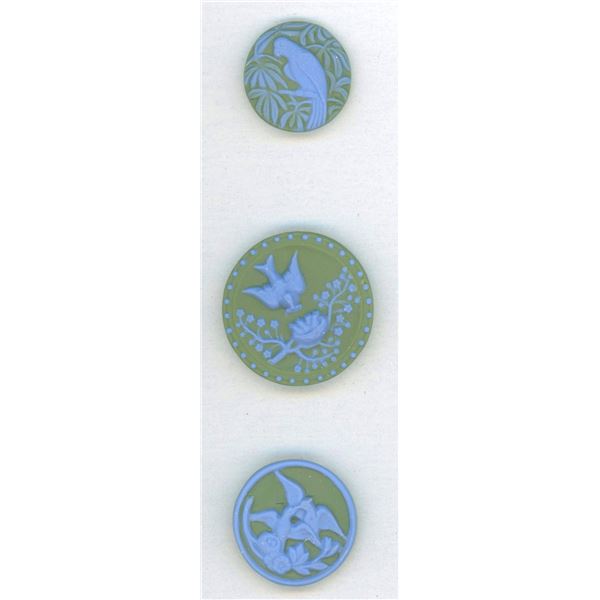 A SMALL CARD OF DIVISION THREE STUDIO ARTIST BUTTONS