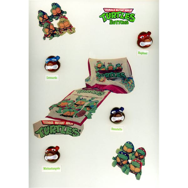 A CARD OF DIVISION THREE CARTOON CHARACTER BUTTONS