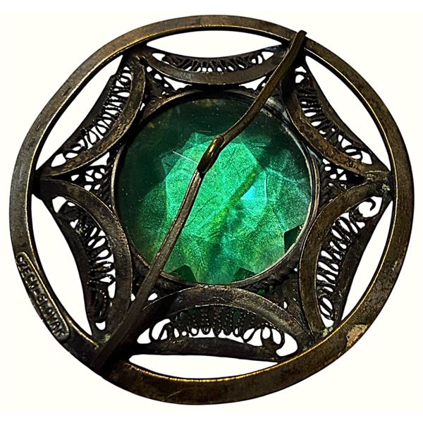 A DIVISION ONE GLASS IN METAL BUTTON