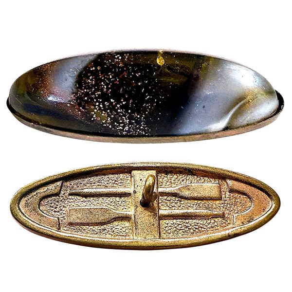 A DIVISION ONE VERY COOL GLASS IN METAL BUTTON