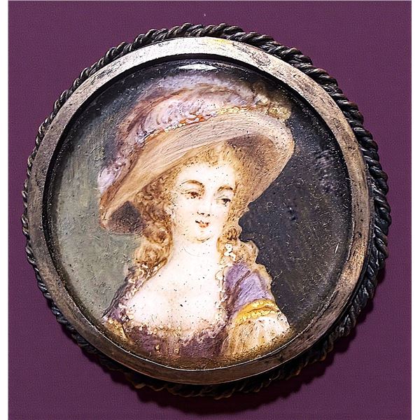 A DIVISION ONE HAND PAINTING UNDER GLASS BUTTON