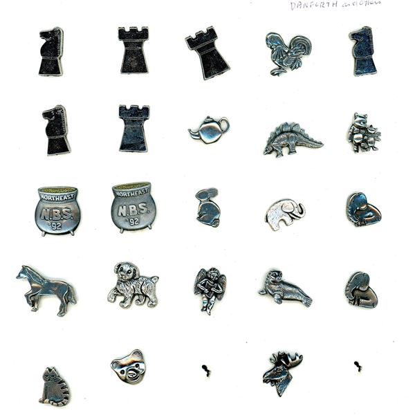 A PARTIAL CARD OF DIVISIO0N THREE PEWTER BUTTONS