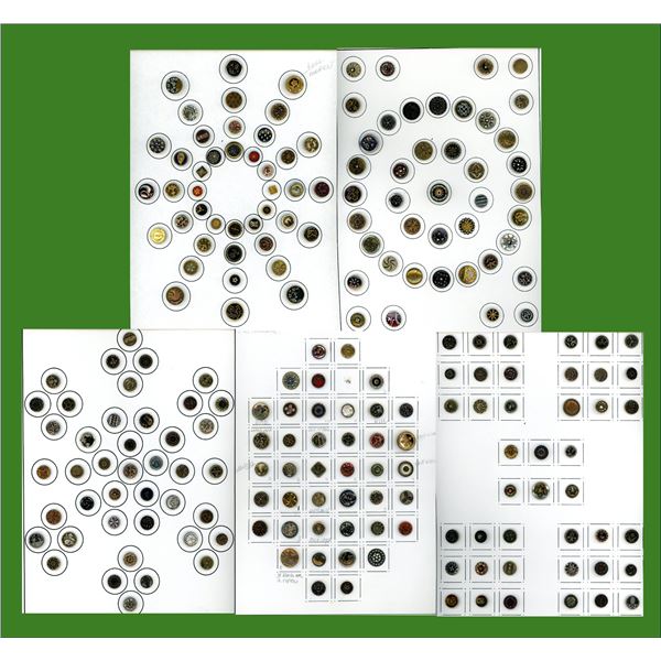 A BOX LOT OF 5 CARDS OF BUTTONS