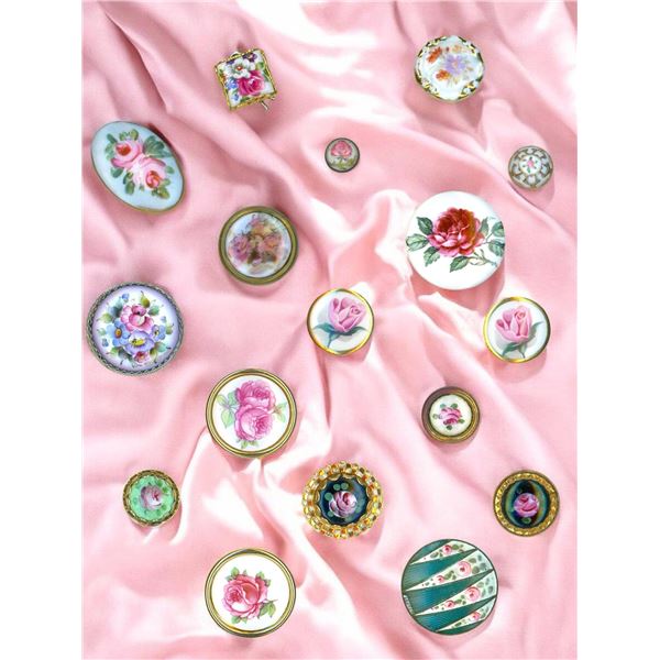 A PARTIAL CARD OF DIVISION ONE PAINTED BUTTONS