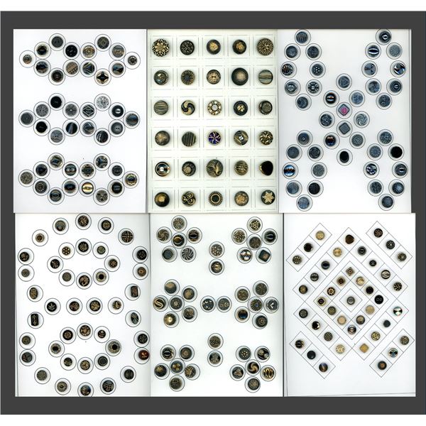 A BOX LOT OF 6 CARDS OF BUTTONS