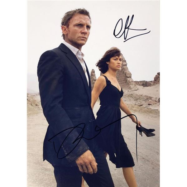 Quantum of Solace Daniel Craig and Olga Kurylenko facsimile signed movie photo
