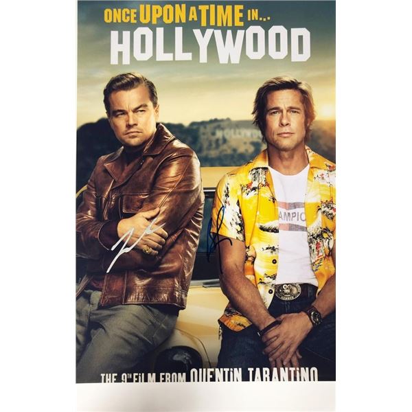 Once Upon A Time in Hollywood Brad Pitt and Leonardo DiCaprio facsimile signed movie photo