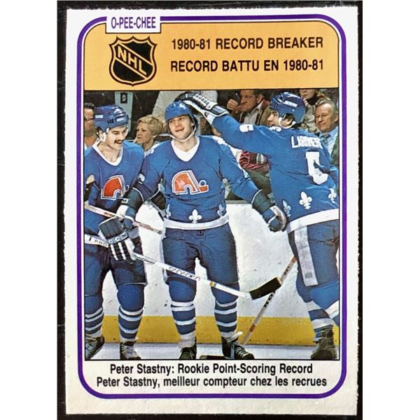 1981-82 O-PEE-CHEE PETER STASTNY (HOF) ROOKIE CARD