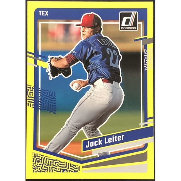 2023 DONRUSS YELLOW PARALLEL JACK LEITER ROOKIE CARD