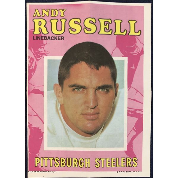 1971 TOPPS NFL INSERT POSTER - ANDY RUSSELL