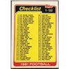 Image 1 : 1981 TOPPS CHECKLIST
