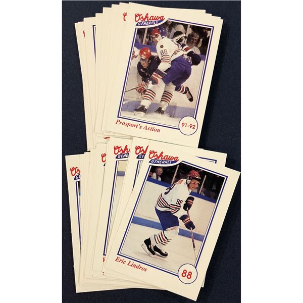 1991-92 OSHAWA GENERALS TEAM SET FEATURING ERIC LINDROS (HOF)