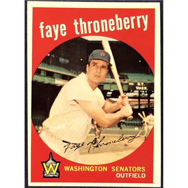 1959 TOPPS WHITE BACKS HIGH NUMBERS - FAYE THORNEBERRY