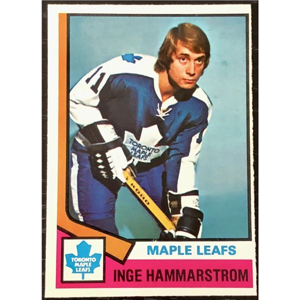 1974-75 O-PEE-CHEE INGE HAMMARSTROM ROOKIE CARD
