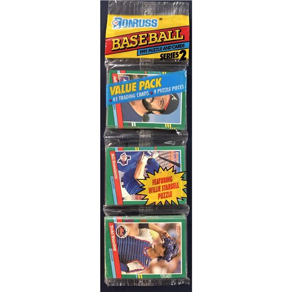 1991 DONRUSS BASEBALL CELLO PACK - 45 CARDS