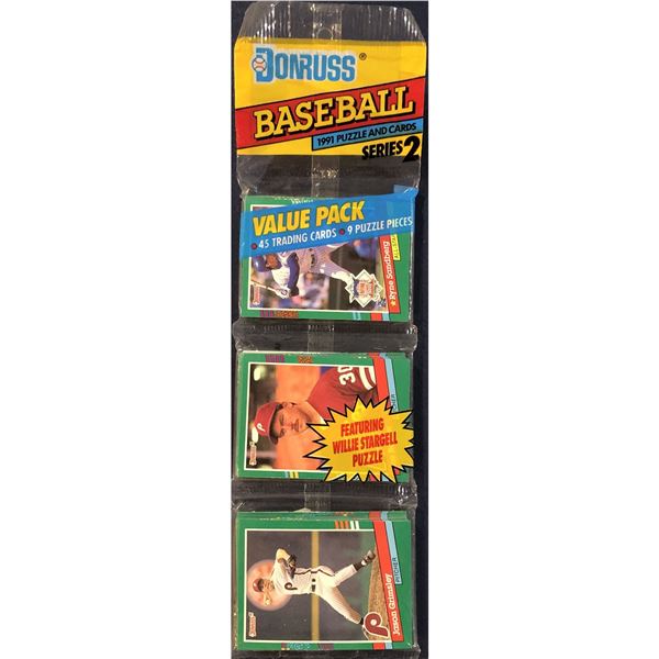 1991 DONRUSS 2nd SERIES RACK PACK - RYNE SANDBERG (HOF) SHOWING
