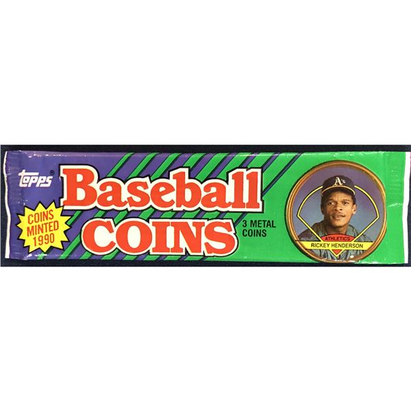 1990 TOPPS BASEBALL COIN FOIL PACK