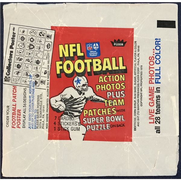 1978 FLEER FOOTBALL WRAPPER