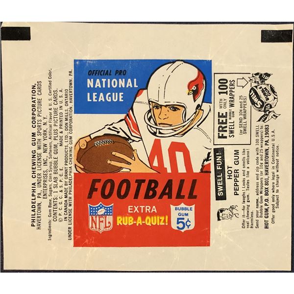1967 PHILADELPHIA GUM COMPANY NFL WRAPPER