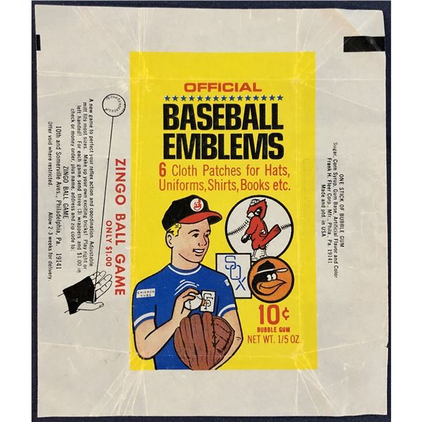 1968 FLEER BASEBALL EMBLEMS WRAPPER