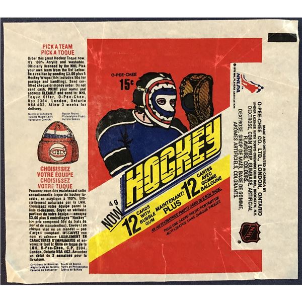 1977-78 O-PEE-CHEE NHL HOCKEY WRAPPER
