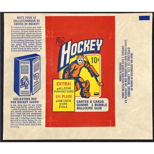 1972-73 O-PEE-CHEE NHL HOCKEY WRAPPER