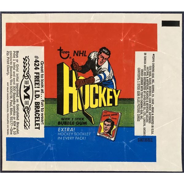 1971-72 TOPPS NHL HOCKEY WRAPPER