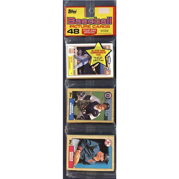 1987 TOPPS BASEBALL RACK PACK - MIKE SCHMIDT & CAL RIPKEN JR. (HOF) SHOWING