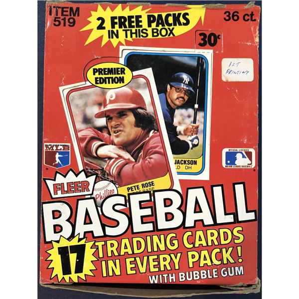 1981 FLEER BASEBALL WAX BOX - 1st PRINTING
