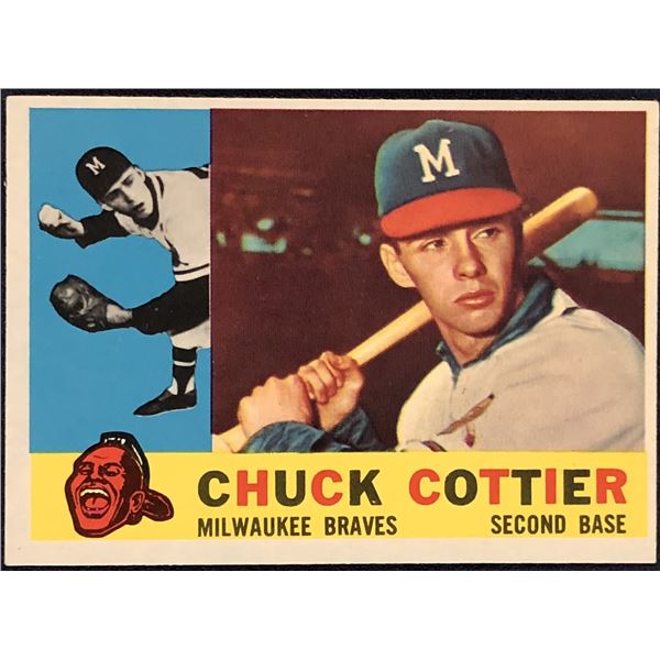 1960 TOPPS BASEBALL WHITE BACKS - CHUCK COTTIER ROOKIE CARD